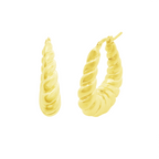 10K Yellow Gold Hollow Hoop Earrings 3Dwt