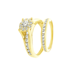 14K Yellow Gold Diamond Bridal Set Size 7 4.4Dwt