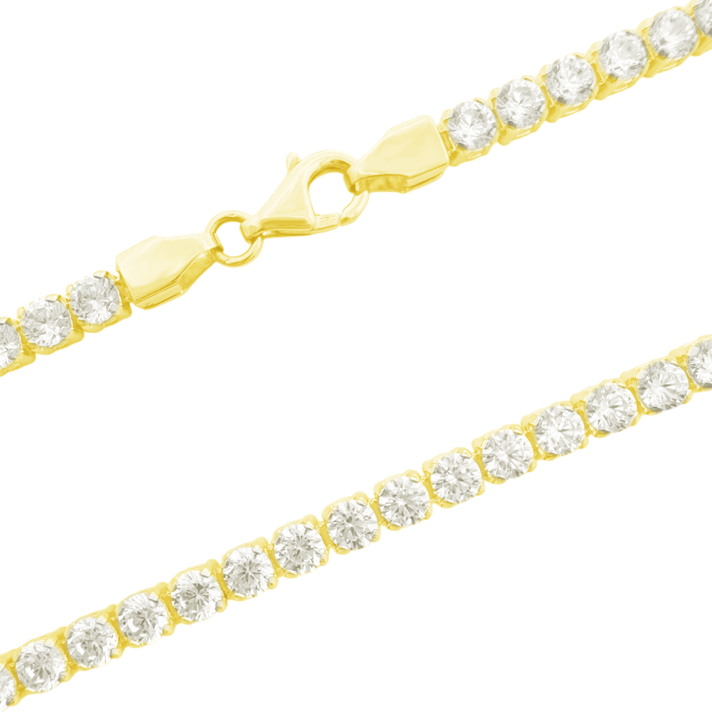 14K Yellow Gold Cz Tennis Bracelet 7.5In 3.4Dwt