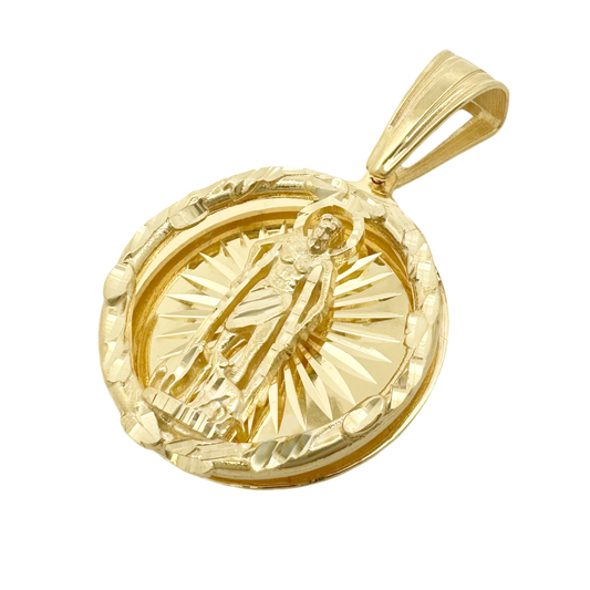 10K Yellow Gold 3D San Lazaro Pendant 8.4Dwt