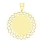 10K Yellow Gold Free Form Style Mirror W/ Cz Charm 7.6Dwt
