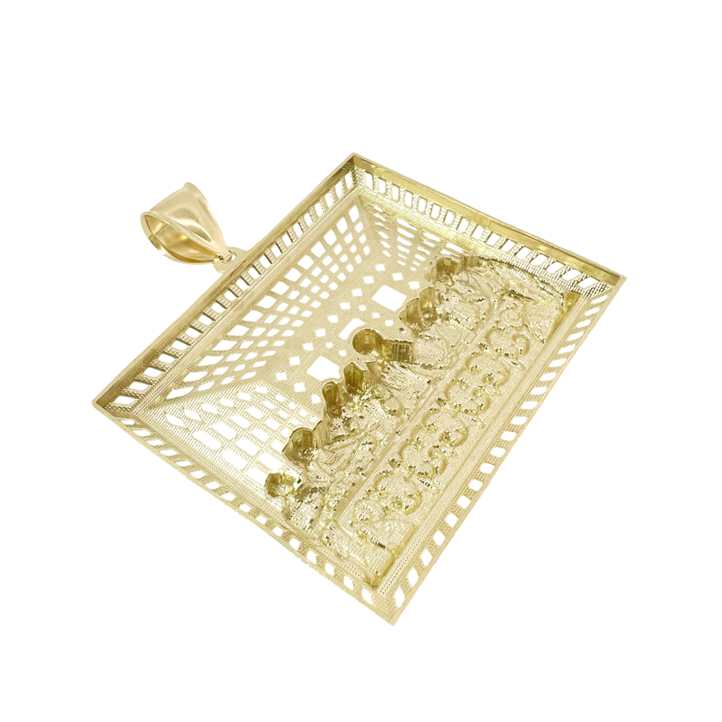 10K Yellow Gold Rectangular Last Supper Pendant 6.4Dwt