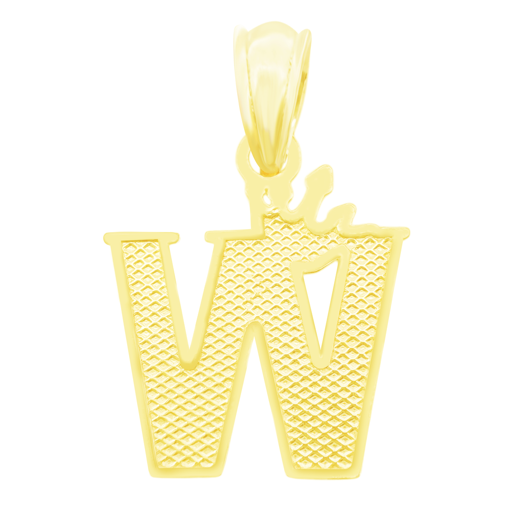 10K Yellow Gold Letter "W" Pendant 0.5Dwt