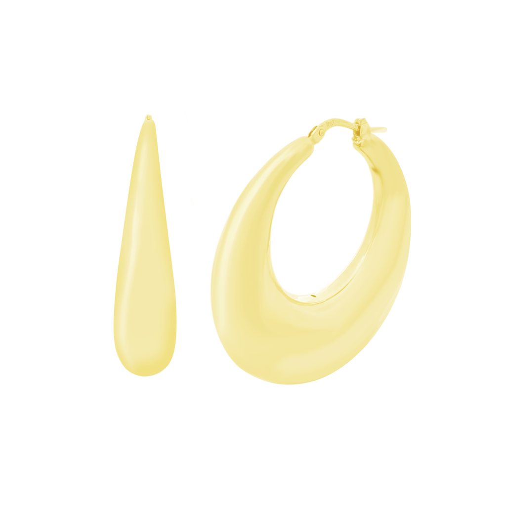 10K Yellow Gold Hollow Hoop Earrings 4.9Dwt
