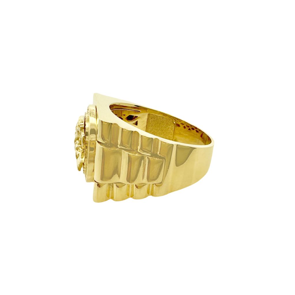 10K Yellow Gold Cz Eagle Style Fashion Ring Mens Size 12.5 9.3Dwt