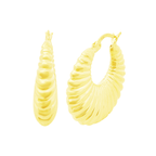 10K Yellow Gold Hollow Hoop Earrings 3.1Dwt