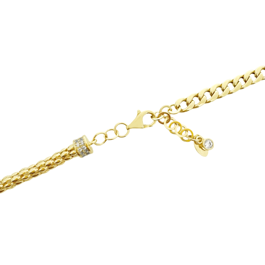 14K Yellow Gold Ladies Fancy Link Heart Pendant Necklace 19In 10.3Dwt