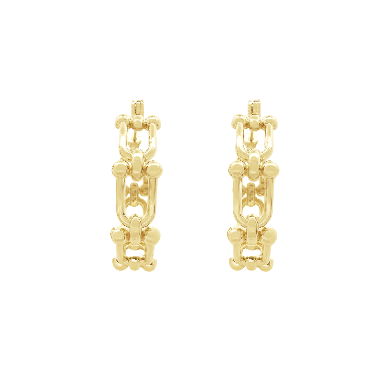 10K Yellow Gold Stirrup Hoop Earrings 3.1Dwt