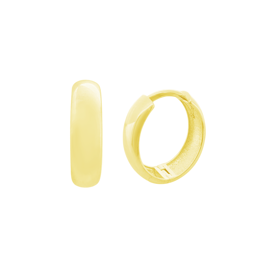 10K Yellow Gold Plain Hoop Earrings 2.3Dwt
