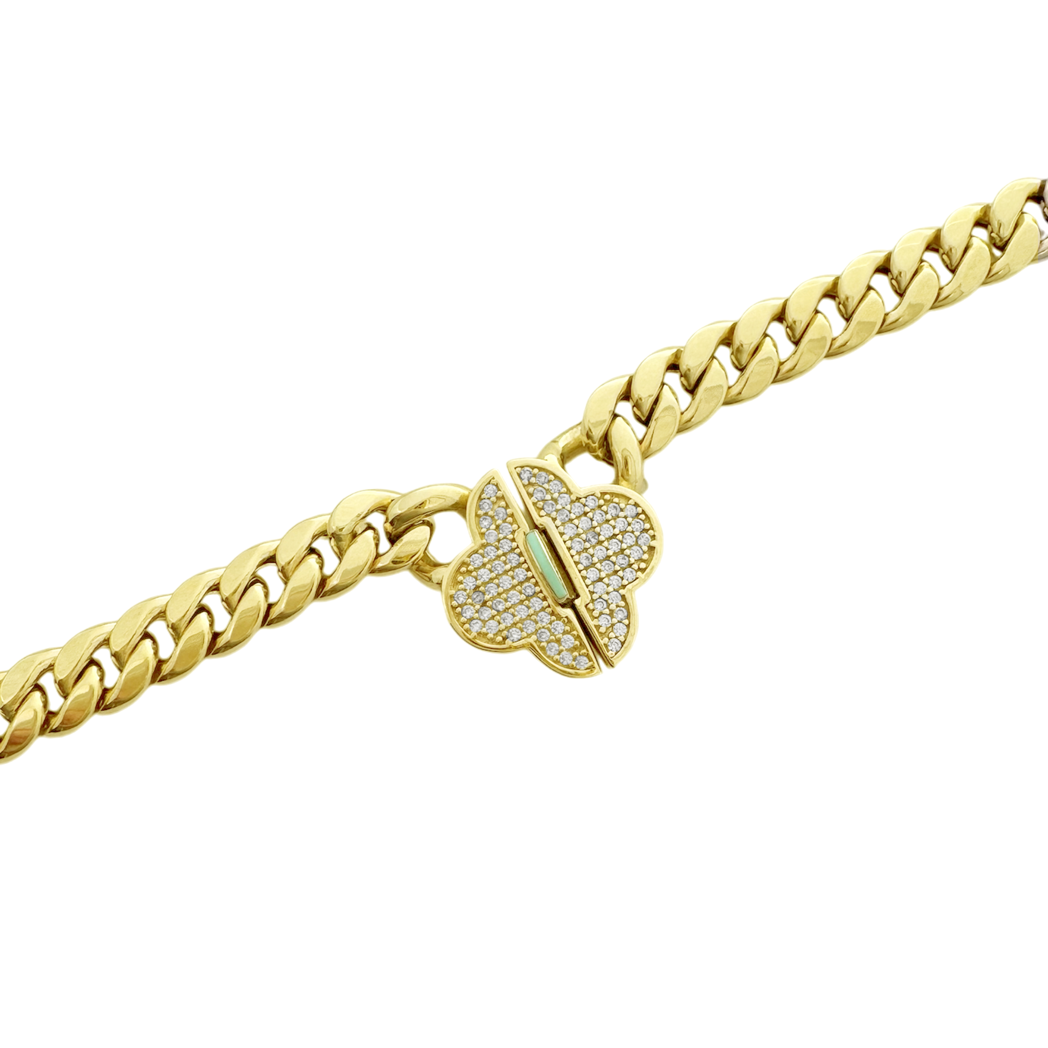 14K Yellow Gold Ladies Hollow Cuban Link Flower Pendant Necklace 18In 16.2Dwt