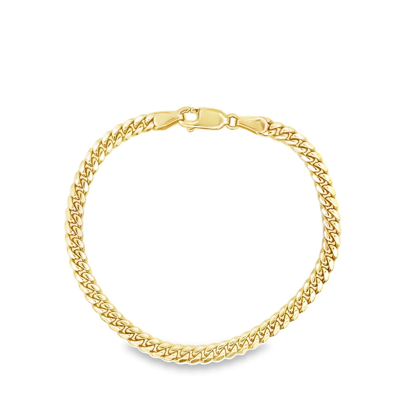 10K Yellow Gold Lobster Clasp Cuban Link Bracelet 3.5Mm 7In 4.7Dwt