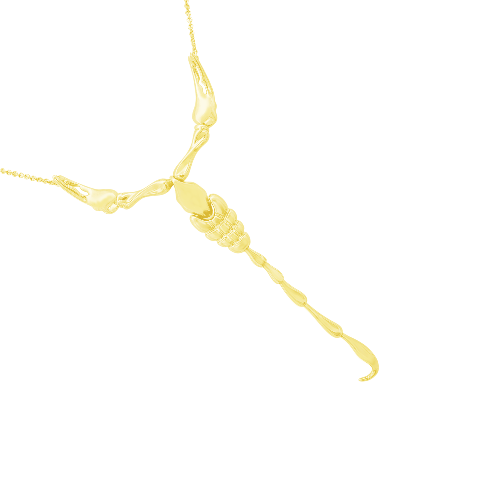 18K Yellow Gold Scorpion Pendant Necklace 16 In 11.3Dwt