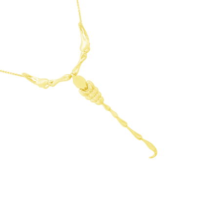 18K Yellow Gold Scorpion Pendant Necklace 16 In 11.3Dwt