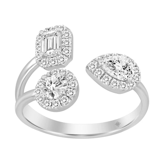 1.0Ctw 14K White Gold  Lab Grown Diamond Fashion Ring Size 7