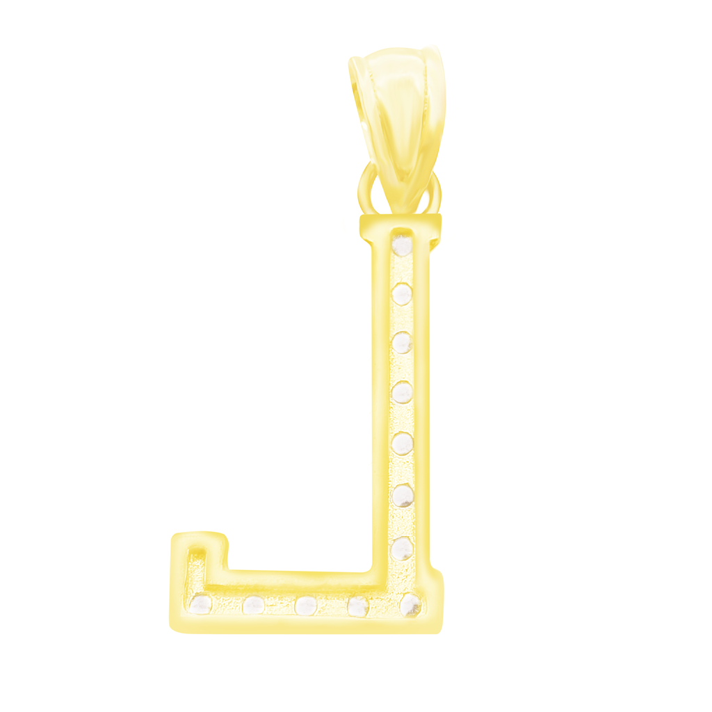 10K Yellow Gold Cubic Zirconia Letter "L" Pendant 0.3Dwt