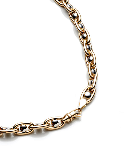 14K Two Tone Ladies Fancy Necklace 7.5Mm 18 In 15.2Dwt