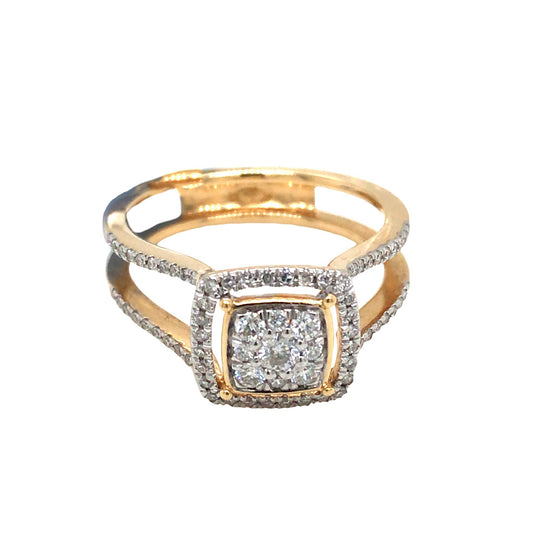 (Uj2)0.41Ctw 18K Yellow Gold Diamond Engagement Ring Size 7