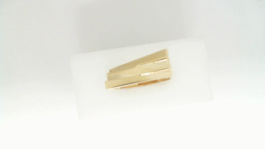 14K Yellow Gold Ladies Asymmetrical 3 Layer Ring Size 8 1.8Dwt