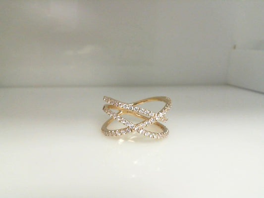 0.78Ctw 14K White Gold Diamond Fashion Ring Size 7 3.0Dwt