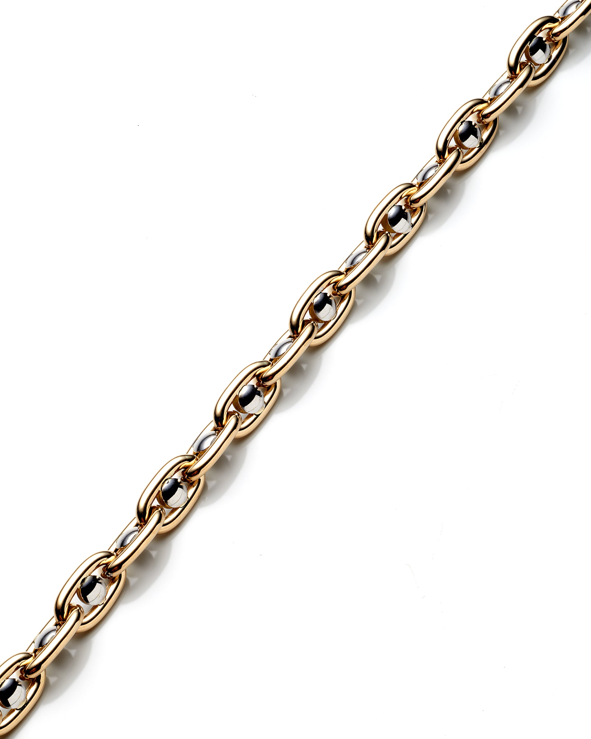 14K Two Tone Ladies Fancy Necklace 7.5Mm 18 In 15.2Dwt