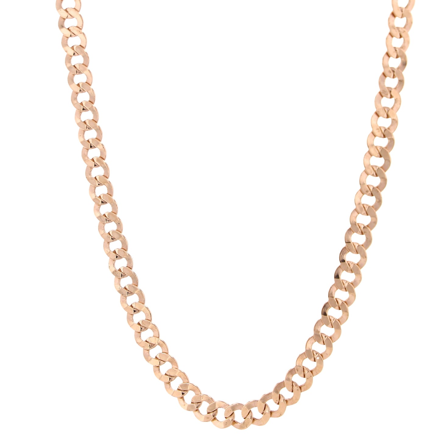 18K Rose Gold Italian Curb Link Chain 5Mm 24In 7.0Dwt