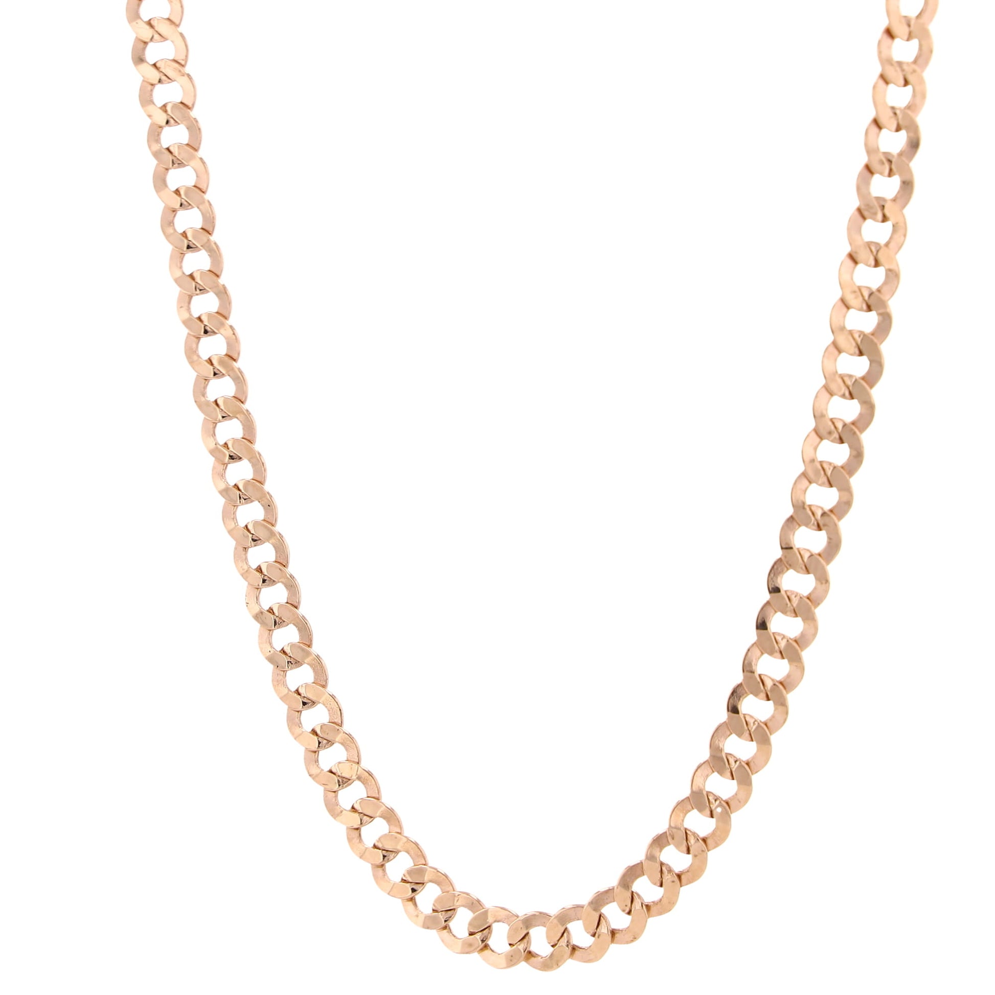 18K Rose Gold Italian Curb Link Chain 5Mm 24In 7.0Dwt