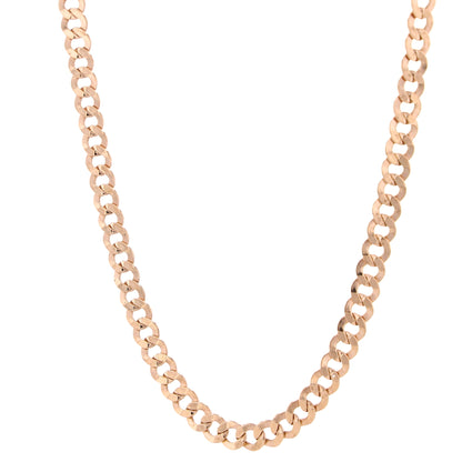 18K Rose Gold Italian Curb Link Chain 5Mm 24In 7.0Dwt
