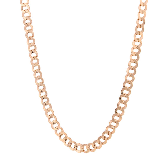 18K Rose Gold Italian Curb Link Chain 5Mm 24In 7.0Dwt