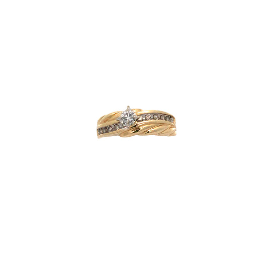 14K Yellow Gold Diamond Engagement Ring Size 5.5 2.3Dwt