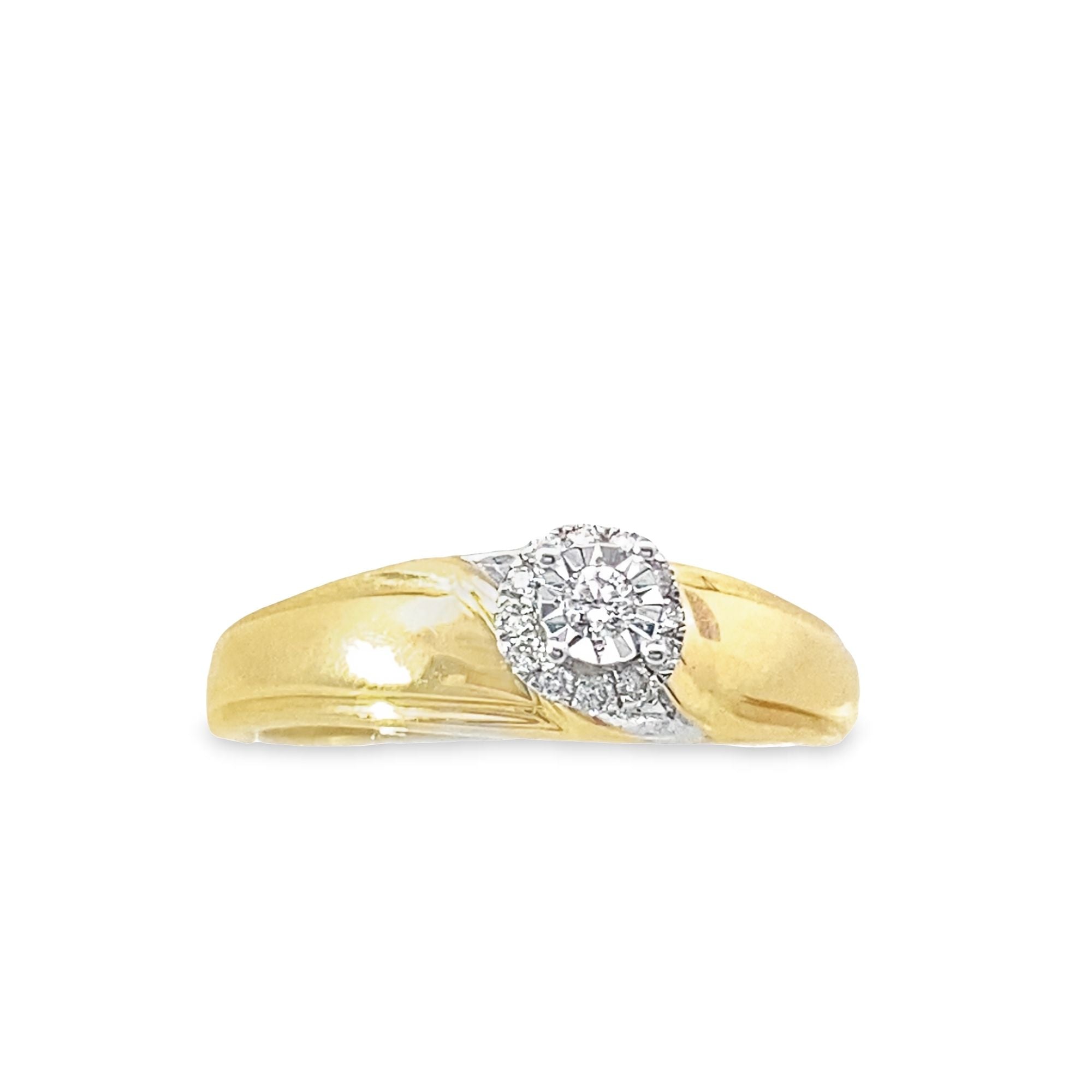 0.20Ctw 14K Yellow Gold Diamond Trio Wedding Set Size 7&10 5