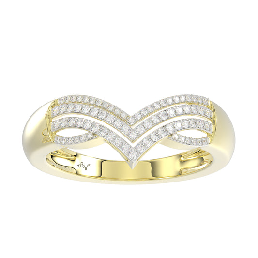 LADIES WRAP RING 0.20CT ROUND DIAMOND 14K YELLOW GOLD