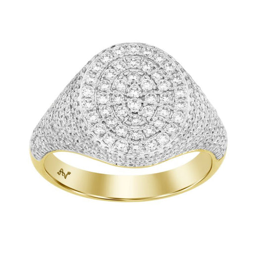 LADIES RING 1.00CT ROUND DIAMOND 10K YELLOW GOLD