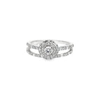 0.50Ct 14K White Gold Diamond Wedding Set Ring Size 7 2.0Dwt