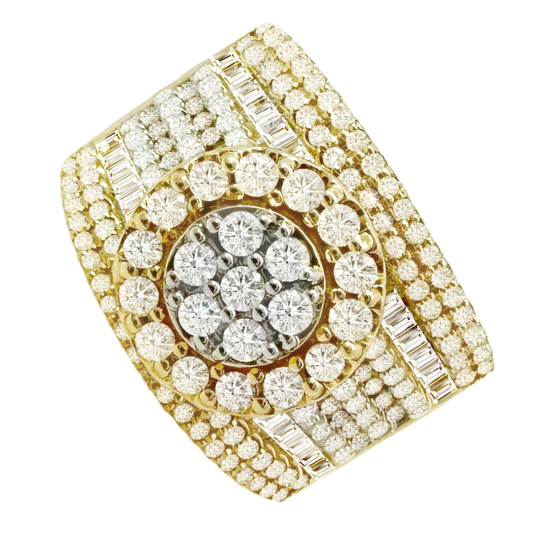 1.80Ctw 10K Yellow Gold Diamond Fashion Ring Size 7 5.3Dwt