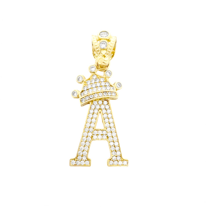 10K Yellow Gold Cz Letter "A " Pendant 2.9Dwt