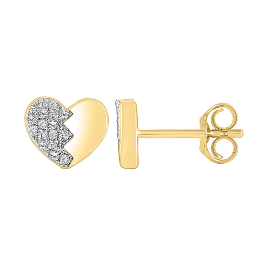 LADIES  EARRING 0.15CT ROUND DIAMOND 14K YELLOW GOLD