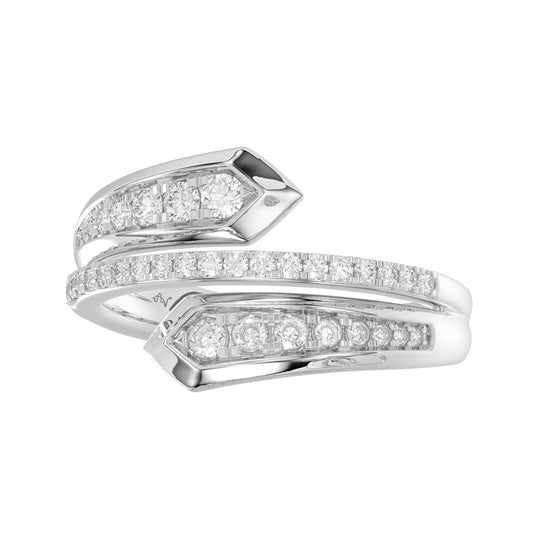 LADIES RING 0.50CT ROUND DIAMOND 14K WHITE GOLD