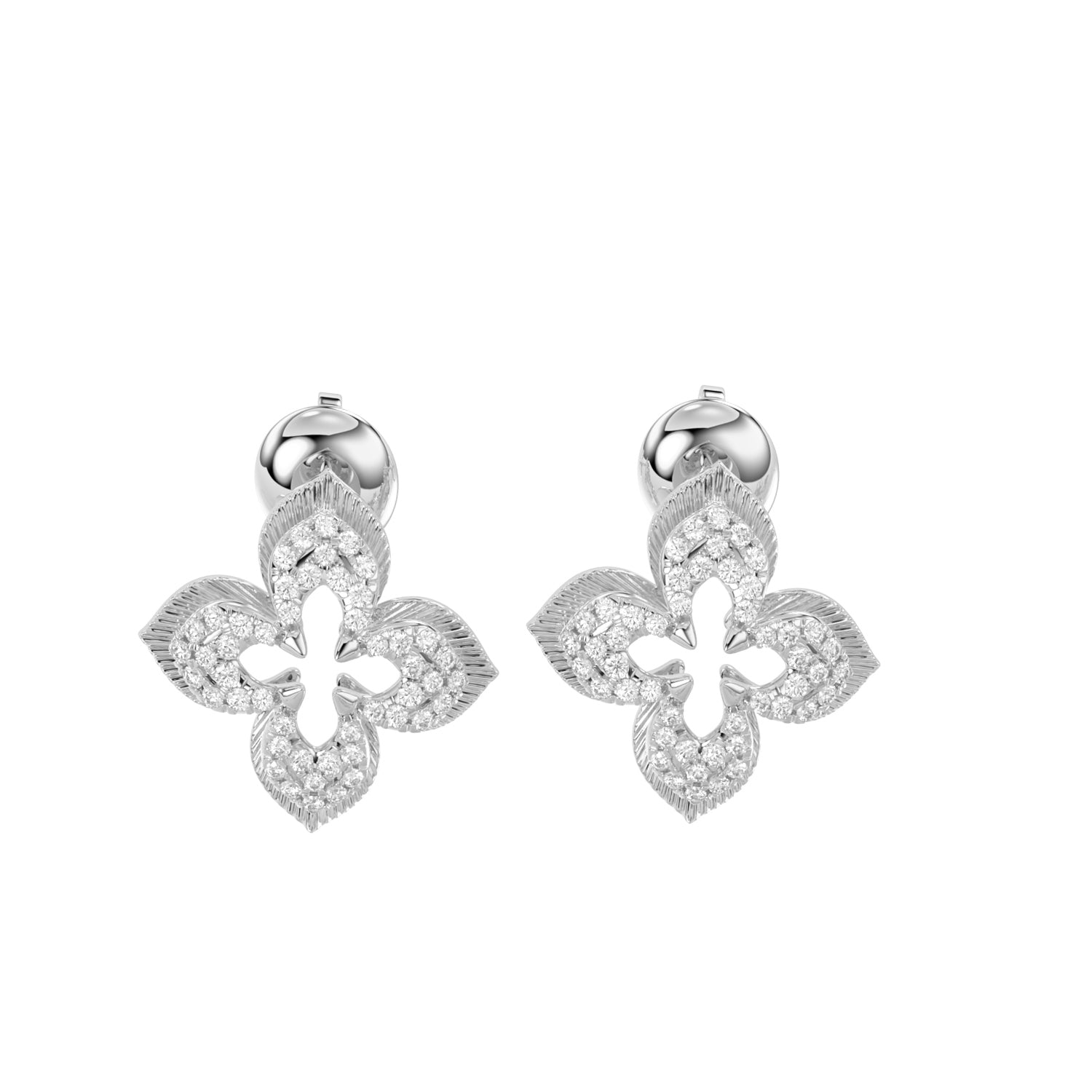 LADIES EARRINGS 0.20CT ROUND DIAMOND 14K WHITE GOLD