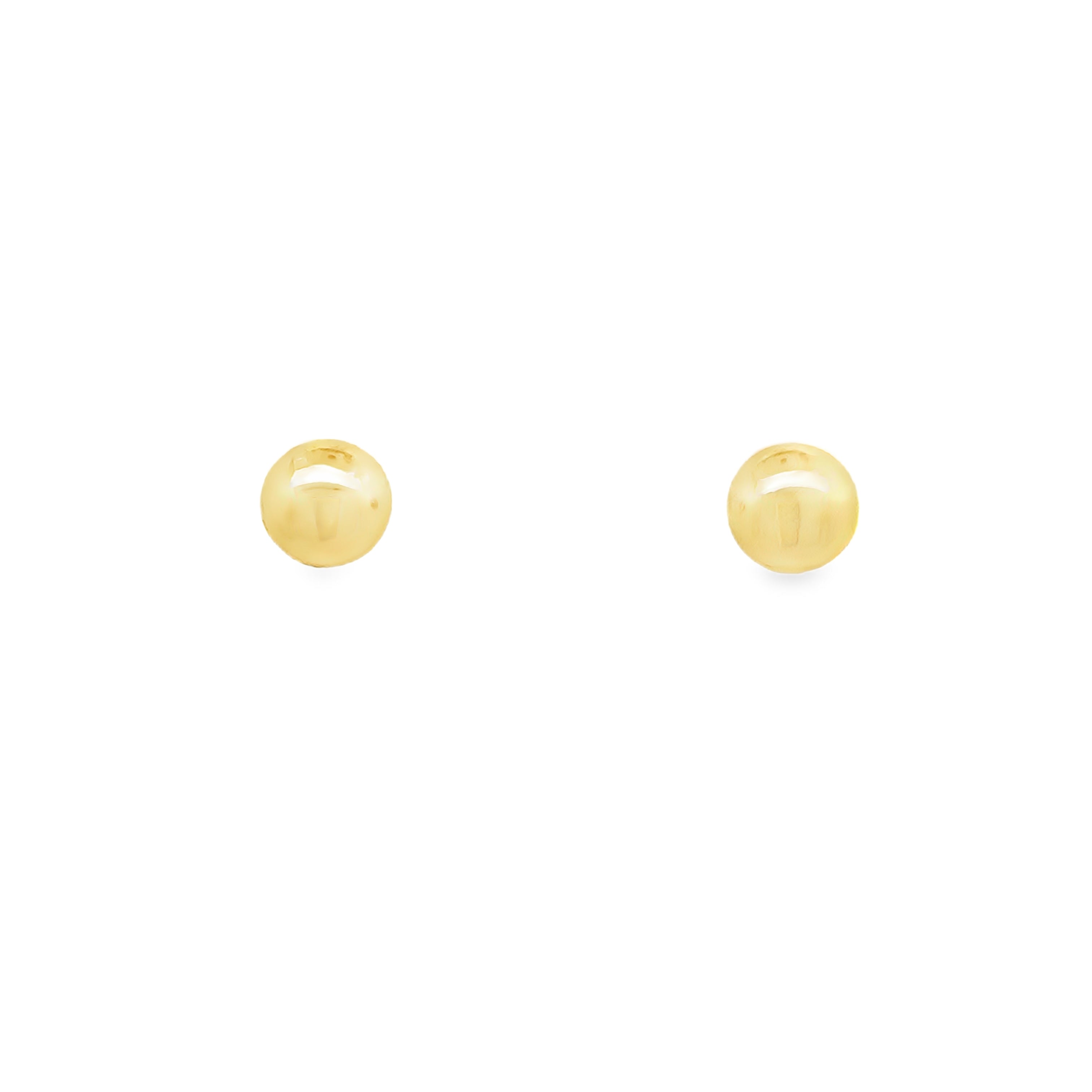 14K Yellow Gold 7Mm Ball Stud Earrings 0.3Dwt
