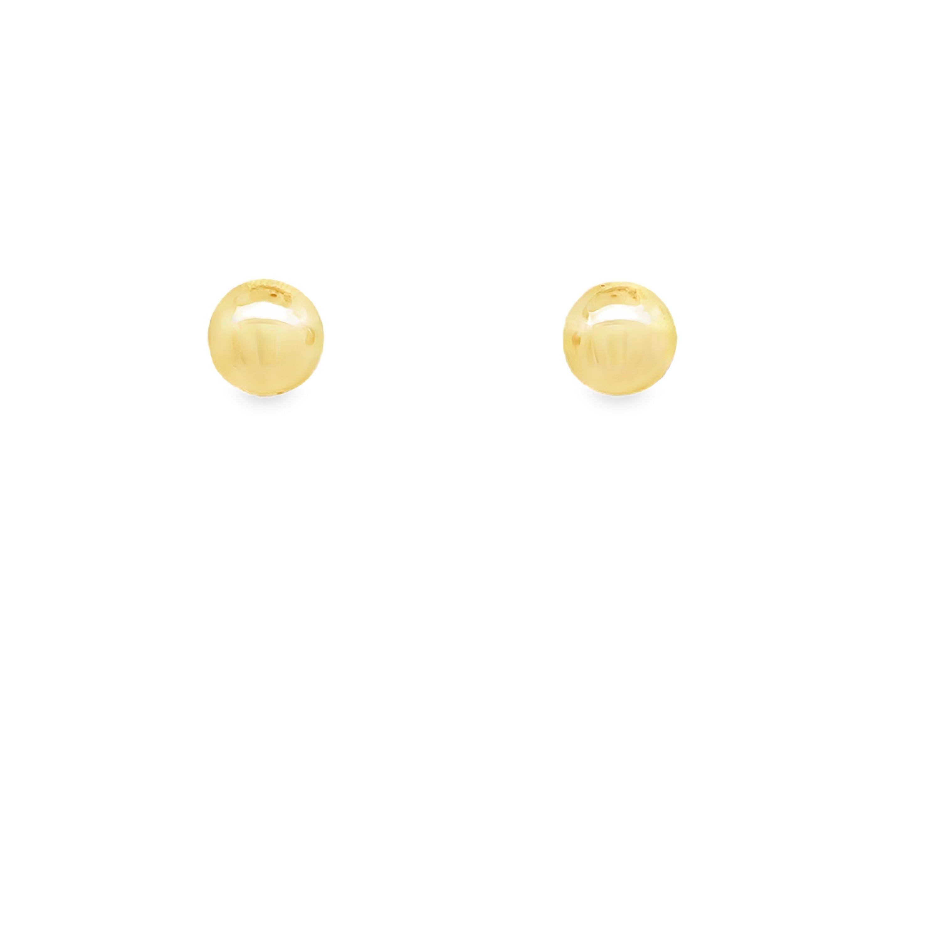 14K Yellow Gold 8Mm Ball Stud Earrings 0.4Dwt