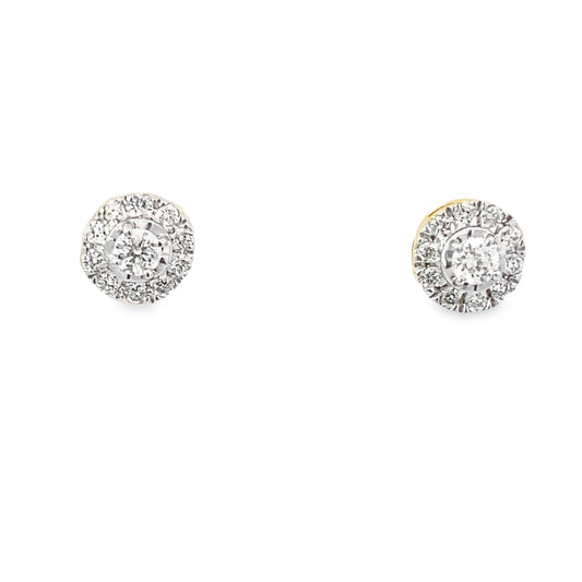 0.25Ctw 14K Yellow Gold Diamond Stud Earrings