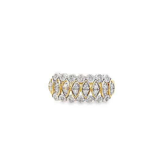 0.25Ctw 14K Yellow Gold Lds Diamond Fashion Ring Size 7 2.6Dwt