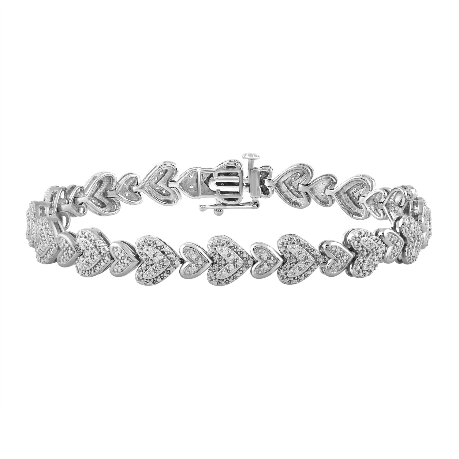 LADIES BRACELET 0.20CT ROUND DIAMOND 10K WHITE GOLD