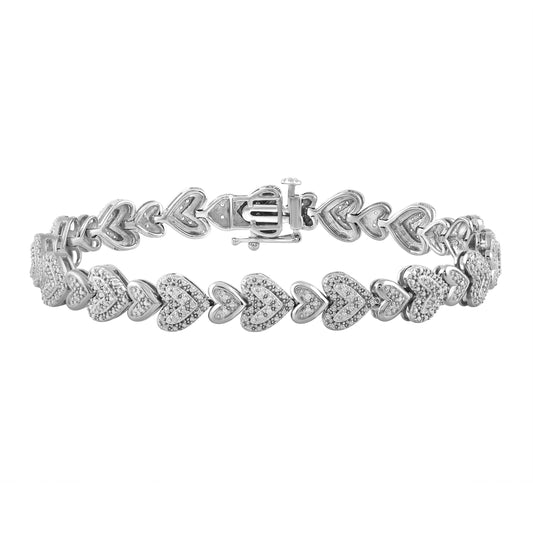 LADIES BRACELET 0.20CT ROUND DIAMOND 10K WHITE GOLD