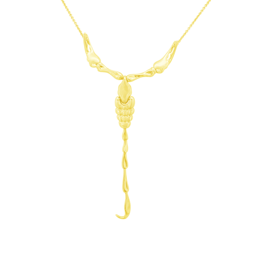 18K Yellow Gold Scorpion Pendant Necklace 16 In 11.3Dwt