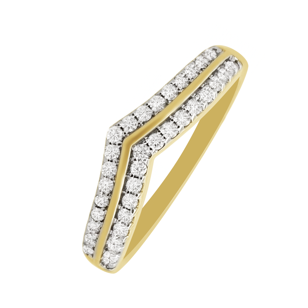 0.21Ctw 14K Yellow Gold Diamond Wedding Band Size 7 1.5Dwt