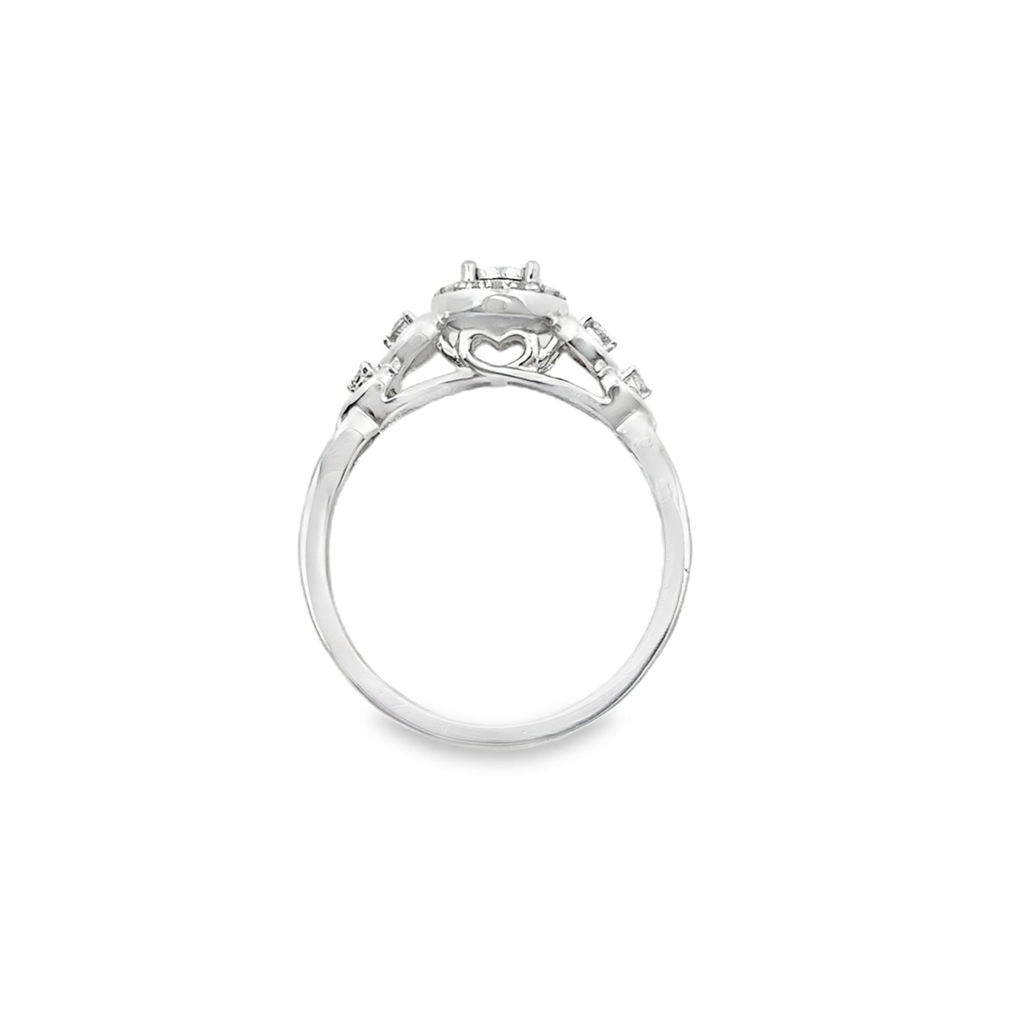 0.20Ctw 10K White Gold Diamond Lds Engagement Ring Size 7 1.4Dwt
