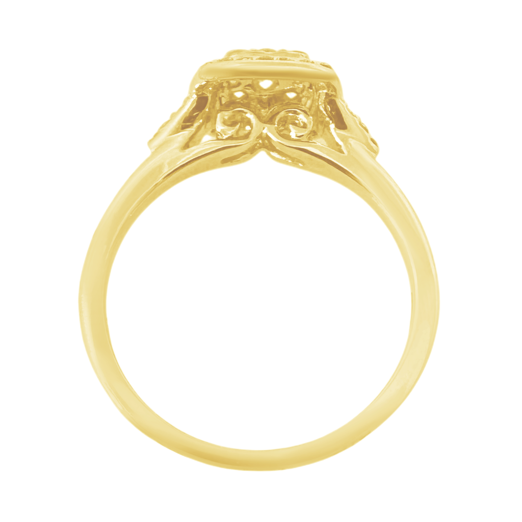 0.33Ctw 10K Yellow Gold Diamond Engagement Rings Size 7 1.7Dwt