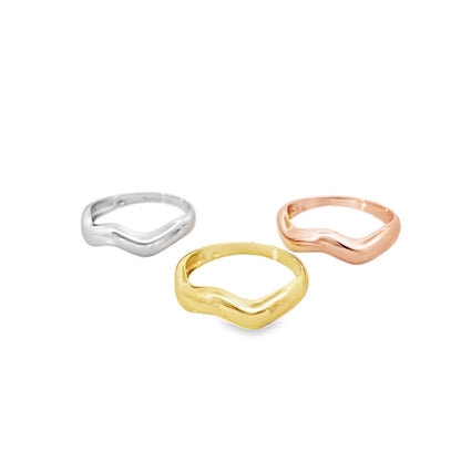 18K Yellow Gold Tri Color Ring Set Size 7.5 5.0Dwt