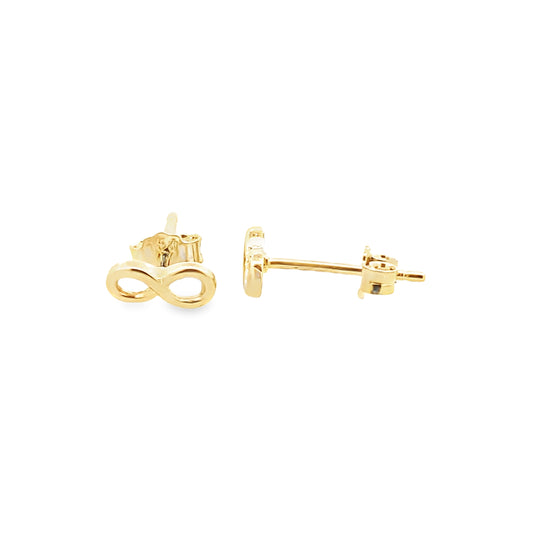 18K Yellow Gold Infinity Stud Earrings 0.5Dwt